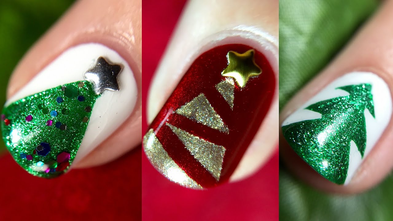 xmas tree nail designs