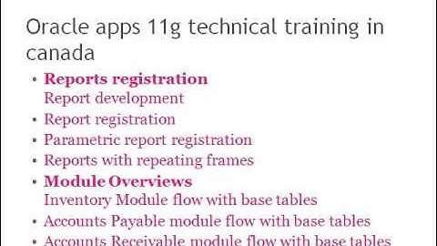 oracle apps technical training in canada
