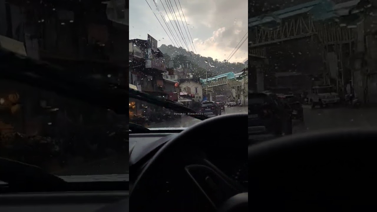 Driving in heavy rain in Shimla, Himachal Pradesh 