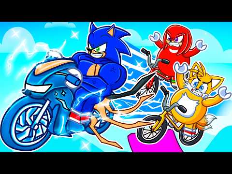 MUSCULAR SPEEDRUNNER vs FAT HUNTERS in Roblox BIKE OBBY!