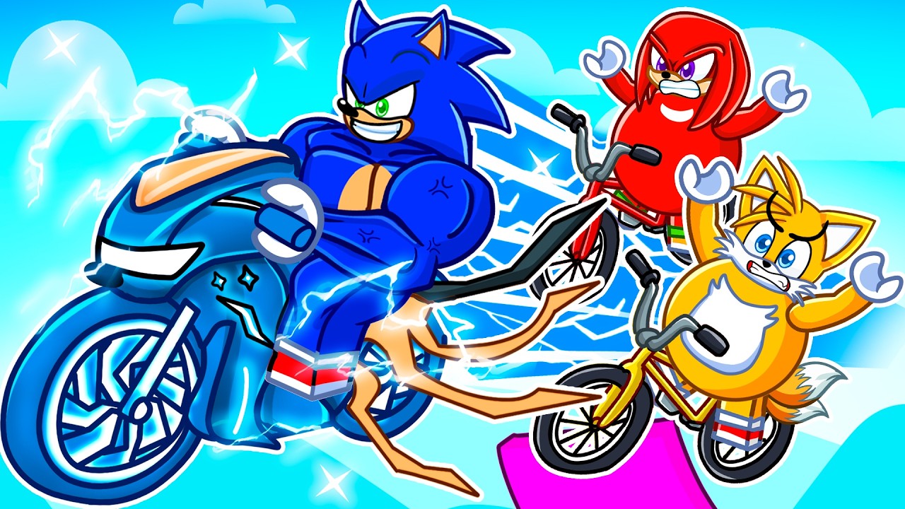 MUSCULAR SPEEDRUNNER vs FAT HUNTERS in Roblox BIKE OBBY!