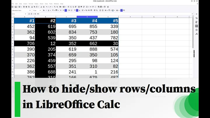 How to hide/show rows/columns in LibreOffice Calc