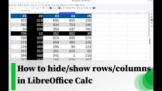 How To Hideshow Rowscolumns In Libreoffice Calc