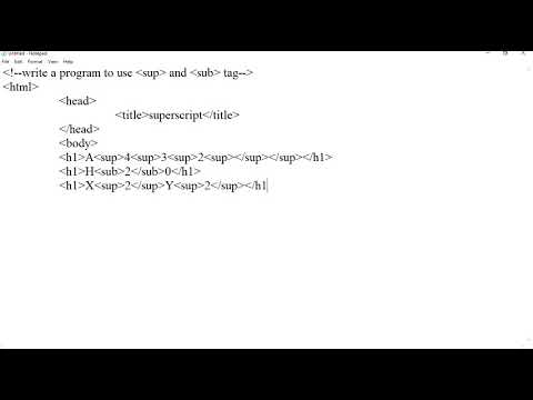 learn html programs(7 program)Sup and Sub