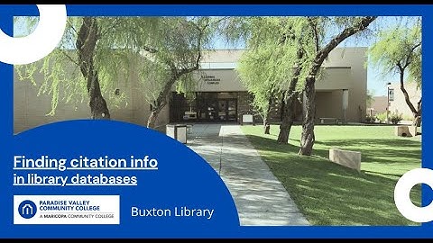 Finding citations in PVC Library databases