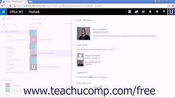 Outlook Web App Tutorial Linking Contacts 2015 Microsoft Training