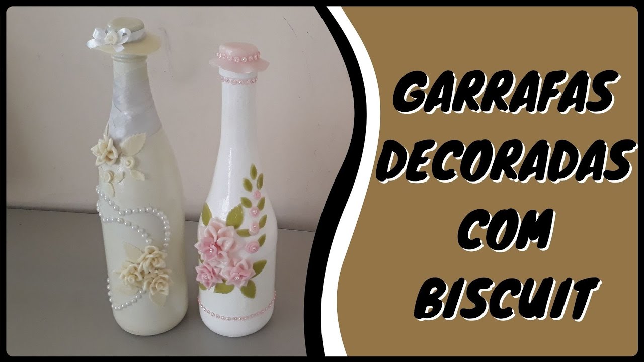 GARRAFAS DECORADAS COM BISCUIT!!!