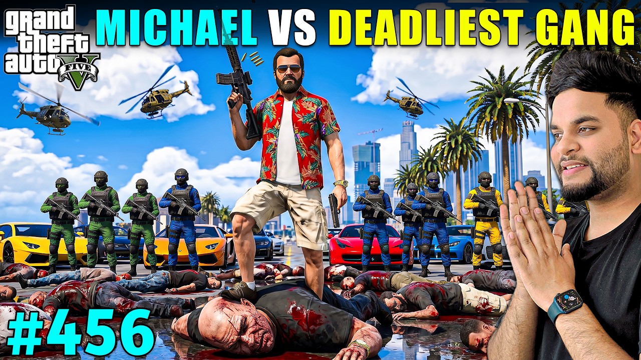 MICHAEL FIGHT WITH LOS SANTOS DEADLIEST GANG | GTA 5 GAMEPLAY #456 | GTA V