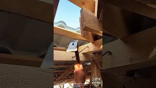 Traditional Timber Roof Joint Fastening | Manual Carpentry Roof Framing Technique