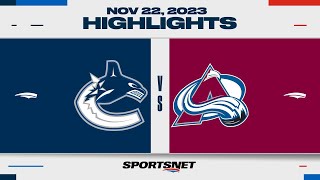 NHL Highlights | Canucks vs. Avalanche - November 22, 2023