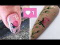 Sadə dırnaq dizaynı. Akvarel. Qızılgül // flowers on nails