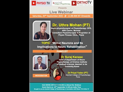 PhysioTV: Zrcadlové neurony a jejich důsledky pro NeuroRehab Dr. Uthra Mohan (PT)