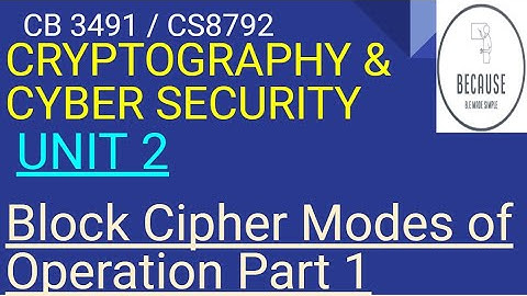 2.16 Block Cipher Modes of Operation Part 1 in Tamil