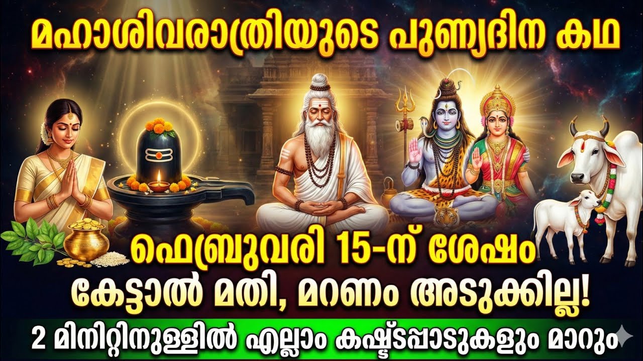 ഫെബ്രുവരി 15 മഹാശിവരാത്രി: ശിവരാത്രിയുടെ പൂർണ്ണ കഥ കേൾക്കൂ – ജീവിതത്തിൽ സമാധാനവും അനുഗ്രഹവും നേടൂ