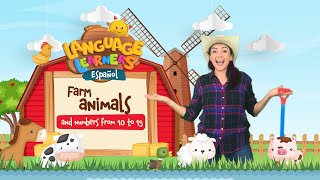 Farm Animals And Numbers From 10 to 15 in Spanish| Language Learners