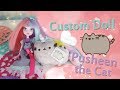 Custom Doll Repaint!  Pusheen the Cat-Inspired Doll