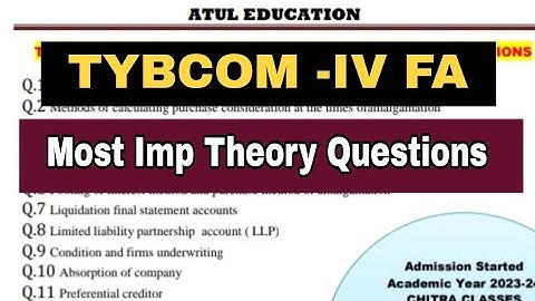 TYBCOM SEM -VI Imp Theory Questions Financial Accounting|| Atul Sir  || Most Imp Theory Questions FA