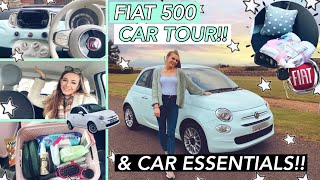 FIAT 500 CAR TOUR 2020 💖 MY CAR ESSENTIALS & GIVEAWAY!!!!