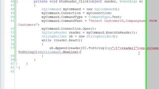 3. Visual C# ADO .NET ExecuteReader