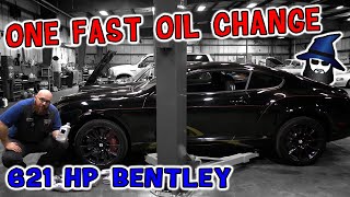 One Fast Oil Change! The CAR WIZARD works on an insanely fast 2011 Bentley Continental Supersports!