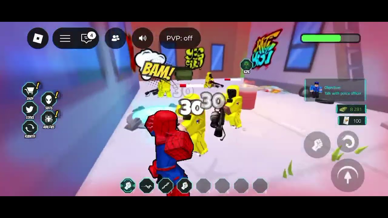 Collect💲 money 💲 and upgrade 📈 Spiderman in Roblox 