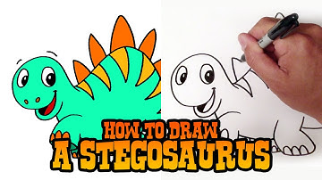 How to Draw a Stegosaurus Dinosaur - Step by Step Video