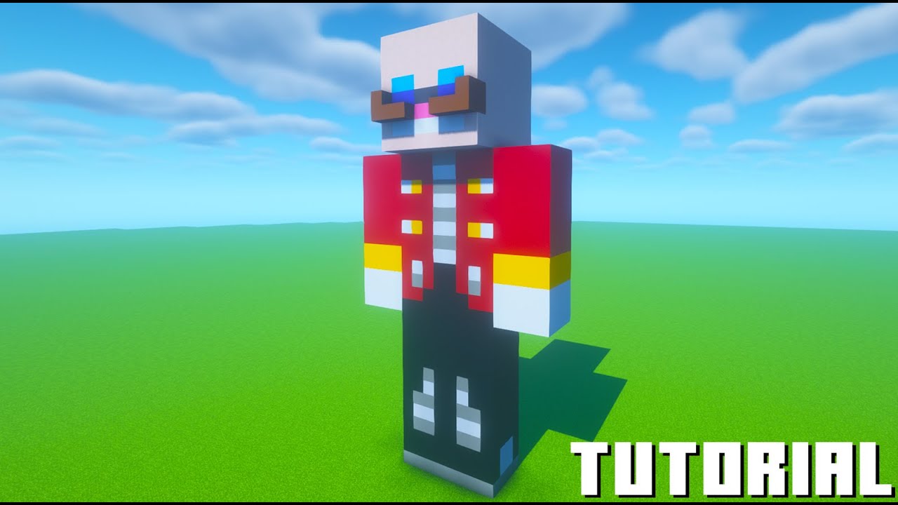 Minecraft Tutorial How To Make A Dr. Eggman Statue "Sonic the Hedgehog