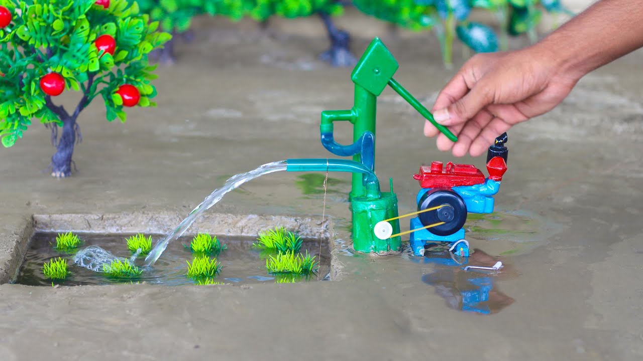 diy tractor hand pump diesel engine water pump science project water