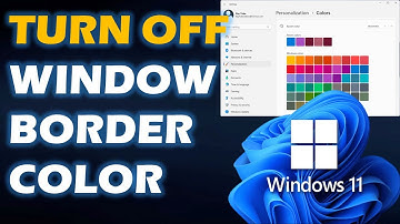 Turn Off Window Border Color in Windows 11
