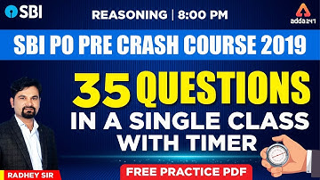 SBI PO PRE Crash Course 2020 | Expected Paper SBI PO Pre  | Reasoning | Radhey Sir