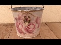 Cubo reciclado con decoupage