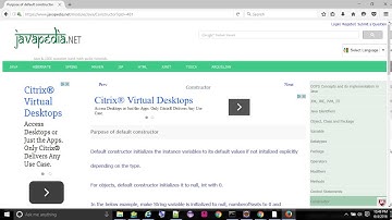 Purpose of default constructor - javapedia.net