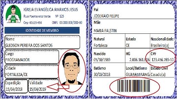 criando carteirinha para igreja com foto do membro e cpf como código de barras - aula final