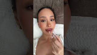 Warm nude lip combo 🤎 @Huda Beauty lip stain - soft nude &amp; gloss - richcealer #shorts #short #ernntm