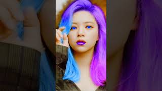 Twice Jeongyeon with Blue and Pink hair