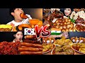 Famous Korean Food VS Famous Indian Food ASMR MUKBANG Compilation 