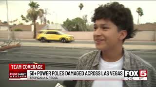 More than 50 power poles damaged across the Las Vegas Valley