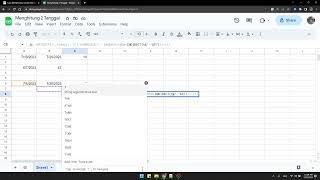 #4 Cara menghitung jumlah hari dalam 2 Rentang Tanggal di Google Sheet - Minggu tidak dihitung