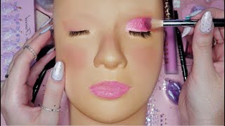 [ASMR] Sparkly Makeup on Mannequin Head (whispering, tapping, makeup sounds) for sleep screenshot 4
