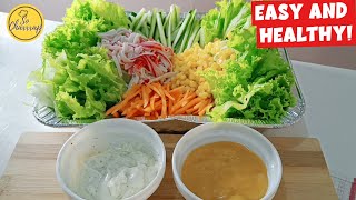 EASY & HEALTHY KANI SALAD WITH 2 SPECIAL SAUCES! / So Charrrap