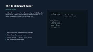 Kernel Auto-Tuning in Practice | Automated Search Over Block Sizes & Unroll Factors - Srikarsan