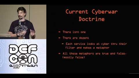 DEFCON 18: Perspectives in Cybersecurity and Cyberwarfare 1/3