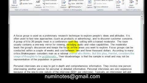 Using Word 2007/2010- Video 7 :Insert Citation in Word 2007/2010