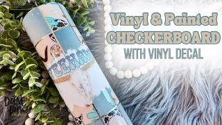 Vinyl Wrap and Checkerboard Pattern Tumbler Tutorial l DAM Fancy Creations