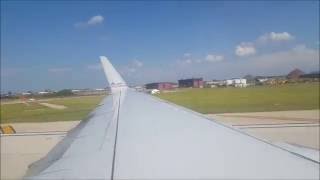 On the wing of a Boeing 737