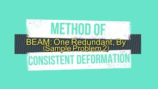 T3B3 METHOD OF CONSISTENT DEFORMATION FOR BEAM WITH ONE REDUNDANT, By  SAMPLE PROBLEM 2