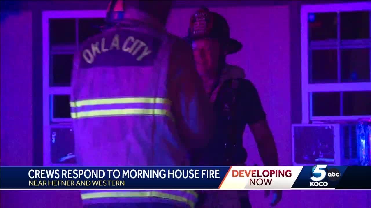 Crews put out flames at house in Oklahoma City - YouTube