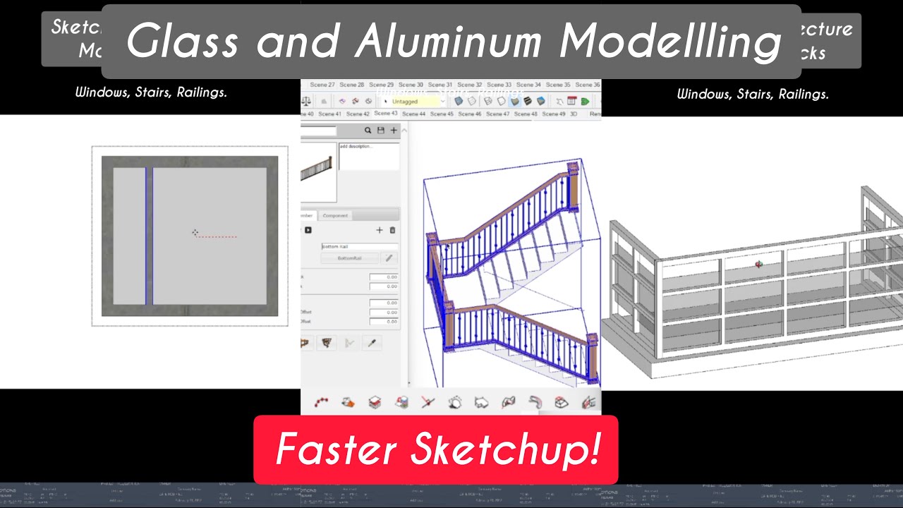 Tips to Sketchup Windows, Stairs, Railings - YouTube