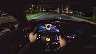 Ferrari 296 GTB POV Night Drive (3D Audio)(ASMR)