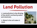 10 Lines Essay On Land Pollution | 15 Sentences About Land Pollution In English | Land Pollution